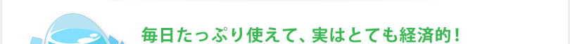毎日たっぷり使えて、実はとても経済的！